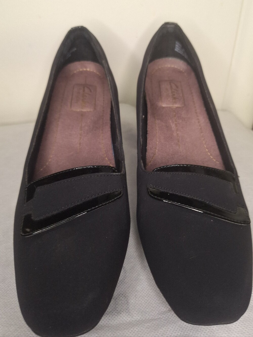 Clarks Black Leather Wide Heeled Padded Footbed " Active Air" Size 9N